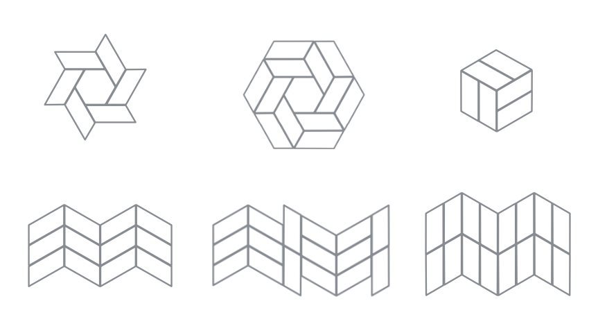 Шаблоны укладки плитки в форме параллелограмма