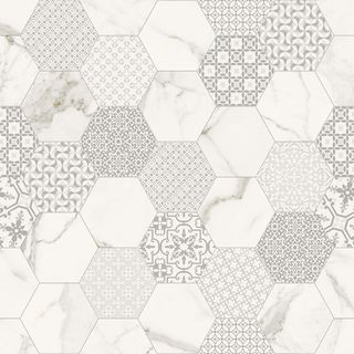 Fondovalle Infinito 2.0 Marbletech White Hexagon Matte