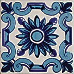 Cevica Antic Dec. flor Azul Antic Blanco