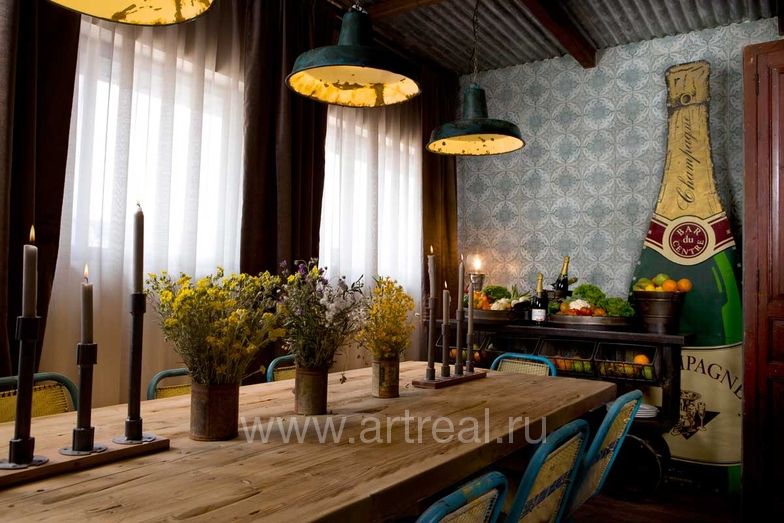 Керамическая плитка в винтажном стиле Francisco Segarra в интерьере столовой
