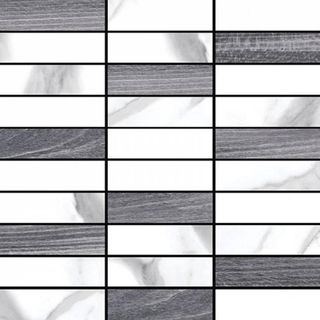 Cerdomus	Extremewhite Mosaico Statuario Fl Brick Mix Grey