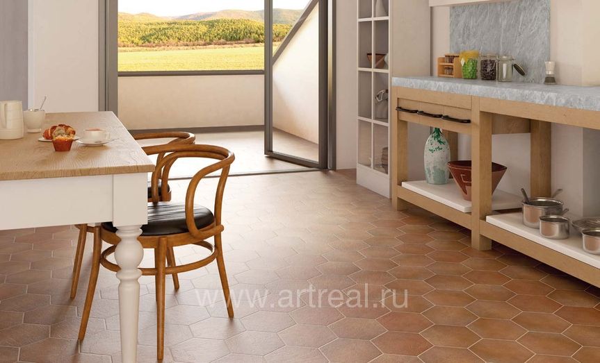Керамическая плитка Equipe Hexatile в интерьере кухни