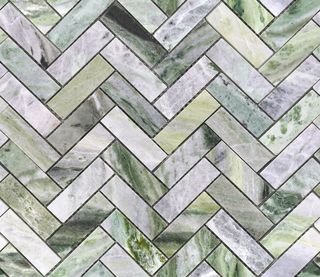 Caramelle Mosaic Pietrine мозаика Onice Verde Oliva POL Fish 23x73x7 31.7*28.2*7