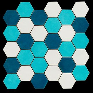 Cerasadra Sardinia мозаика Mosaico Esagona Mix Azzurro Mare 27*27