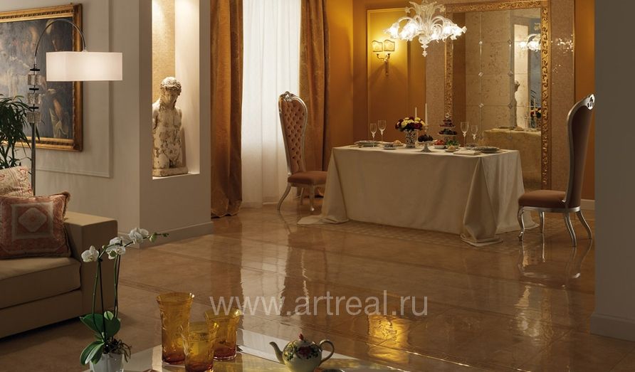 Gardenia (Versace) Palace Living Gold Керамическая плитка Gardenia (Versace) Palace Living Gold в интерьере