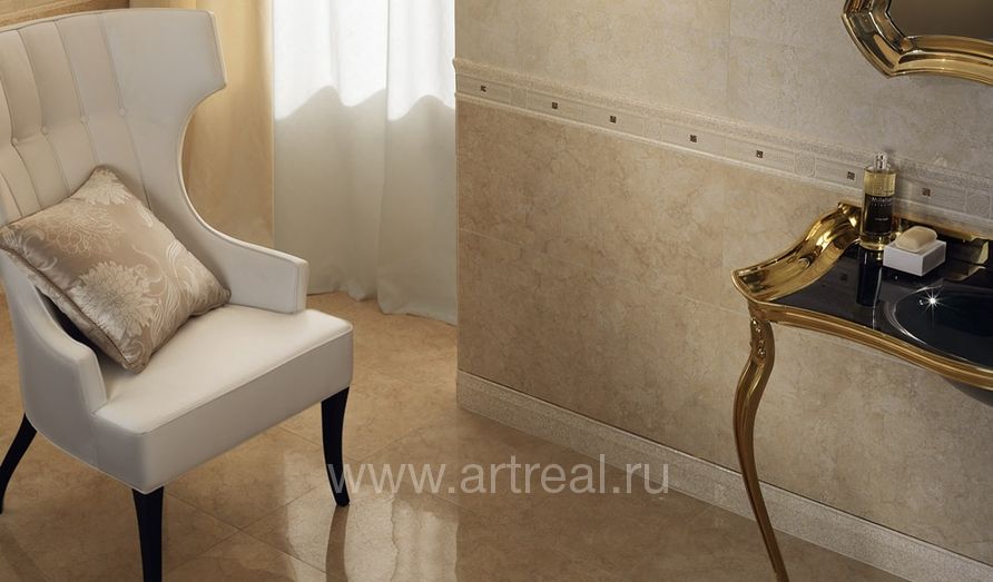 Gardenia (Versace) Palace Living Gold Керамическая плитка Gardenia (Versace) Palace Living Gold в интерьере