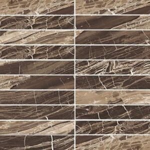 Rex I marmi мозаика Marble Brown Mosaico Nat 3X15 30*30