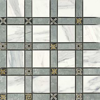 Novabell Imperial мозаика Cassettone Lapp. Calacatta Bianco/Grigio Imperiale 30*30