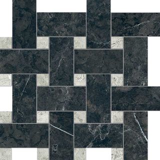 Novabell Imperial мозаика Intreccio Silk Nero Imperiale/London Grey 30*30