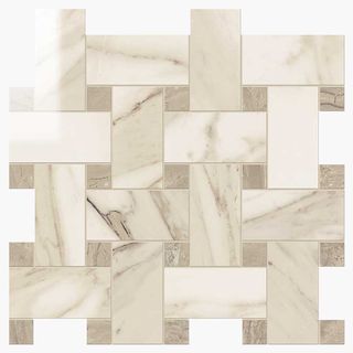 Novabell Imperial мозаика Intreccio Lapp. Calacatta Beige/Cappuccino 30*30