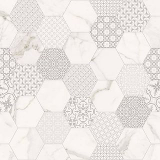 Fondovalle Infinito 2.0 Marbletech White Hexagon Glossy