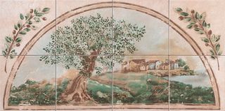 Lord ceramica Classic декор Composizione 8 pz. Ulivo Rosso 80*40