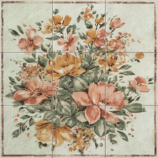 Lord ceramica Classic декор Composizione 9 pz. Floreale Verde 60*60