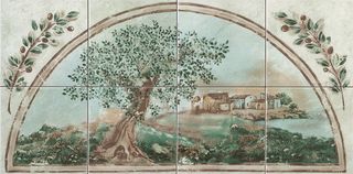 Lord ceramica Classic декор Composizione 8 pz. Ulivo Verde 80*40