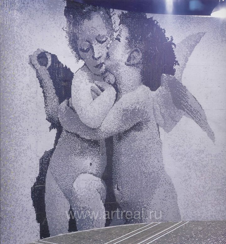 Мозаика JNJ mosaic Peony в интерьере