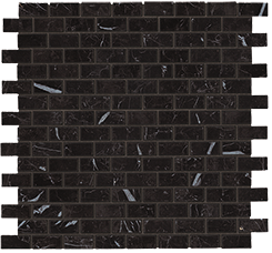 Мозаика Nero Marquina Mosaico Lappato Burattato 29.8*29.8