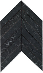Мозаика Nero Marquina Chevron Wall 25*30.5