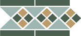 TopCer Octagon New бордюр Border LISBON with 1 strip (Tr.13, Dots 18+03, Strips 18) 28х15 см 15*28