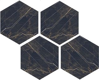 Casalgrande Padana Marmoker мозаика Esagoni Night Storm Lucido 21.5*25