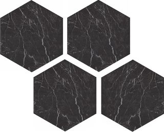 Casalgrande Padana Marmoker мозаика Esagoni Nero Creta Lucido 21.5*25