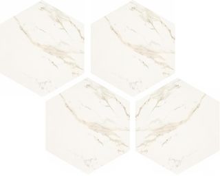 Casalgrande Padana Marmoker мозаика Esagoni Statuario Oro Lucido 21.5*25