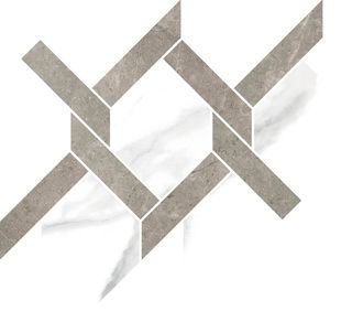 Cerdomus Mexicana мозаика Intreccio Grey Sat. Inserto Statuario 29*32