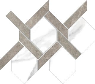 Cerdomus Mexicana мозаика Intreccio Grey Nat. Inserto Lev. 29.1*25.8