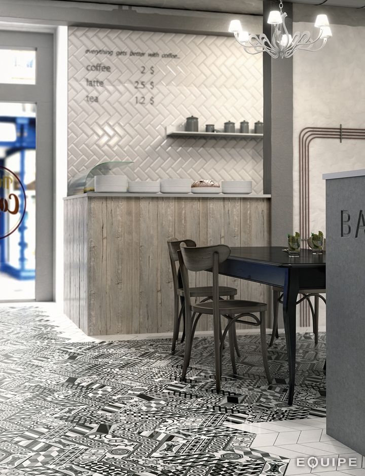 Керамогранит Equipe Chevron в интерьере