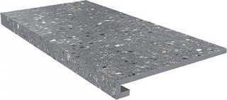 Kerama Marazzi Терраццо фронтальная ступень Glued Step Terrazzo Dark Grey 33*60