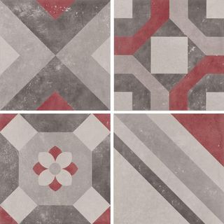 ABK Docks декор Dec. Combi 4 Grigio/Rosso Rett 30*30