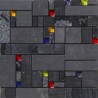 Vives Blanco Brillo декор Mosaico Taki Negro  30*30