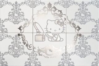 Gamma due Hello kitty панно Damask Beauty Silver CP A/6  60*40