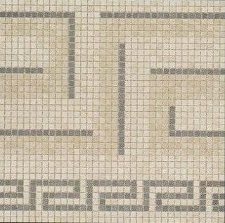 Gardenia (Versace) Vanitas мозаика Beige Greca Silver 37232  39.4*39.4