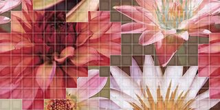 Fanal Mosaico Mosaico Decorado Crema Flor 1