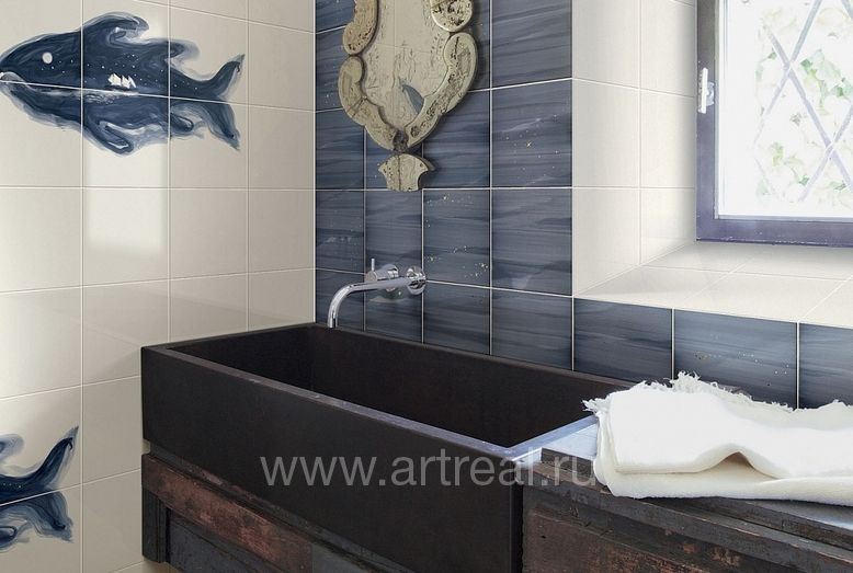 Керамическая плитка Bardelli Il Pesce Celeste в интерьере