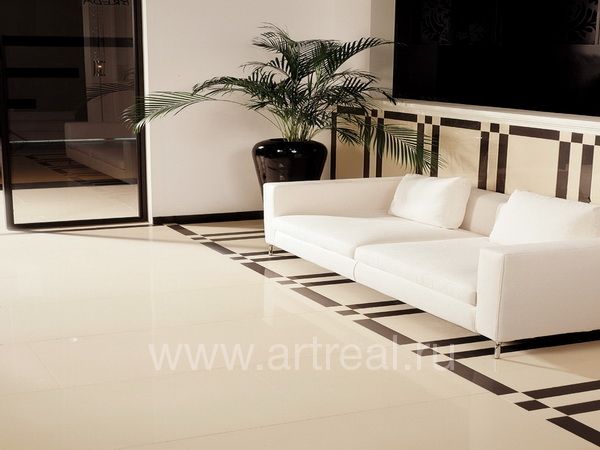 Плитка из коллекции Venatto Pulido Blanco Perla  в интерьере гостиной