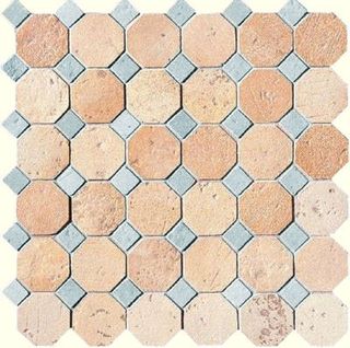 Cir&Serenissima Quintana мозаика Mosaico Bicolore Quintana Ottagonina Azzurro 30.5*30.5