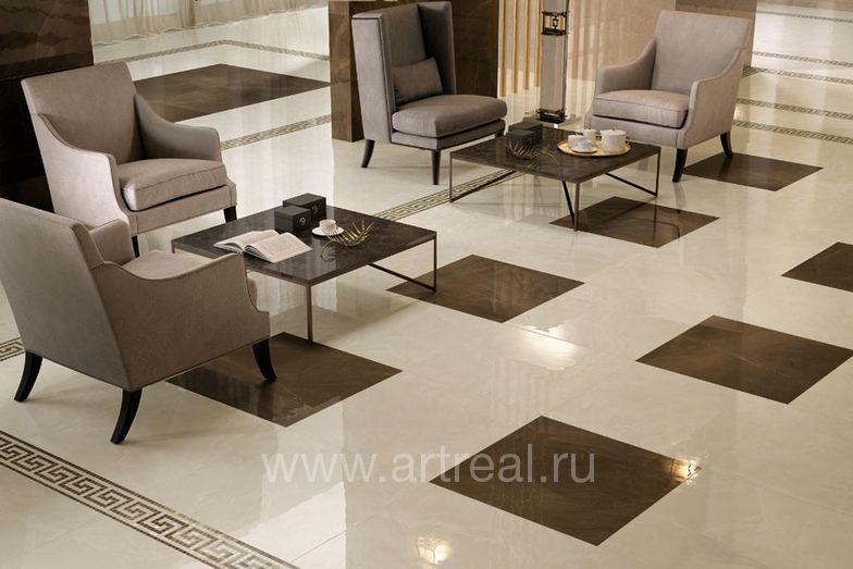 Напольный керамогранит Atlas Concorde Marvel с декором в греческом стиле