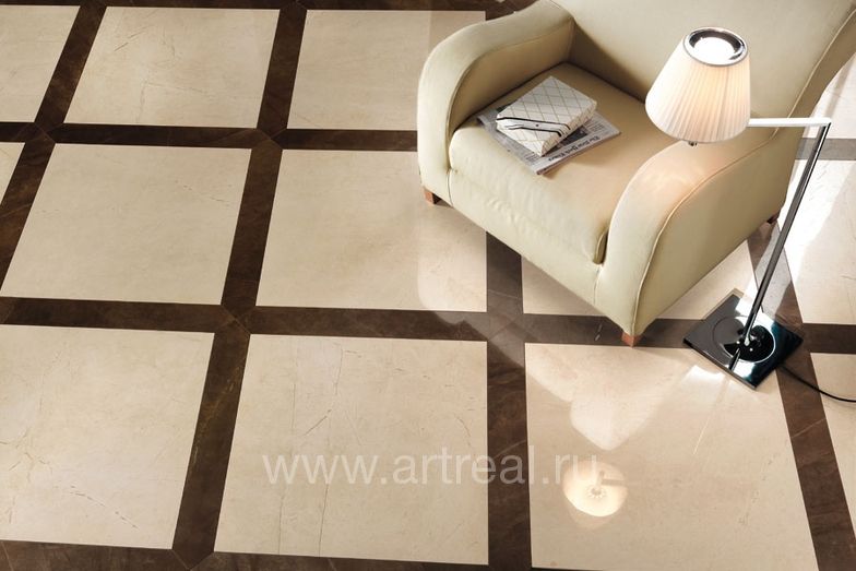 Керамогранит Atlas Concorde Marvel со вставками плитки "под дерево" из той же серии