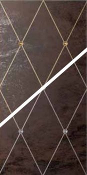 Petracers Ad Maiora декор Rhombus Platino Su Moro, Fregio Platino Con Swarovsk 50*100