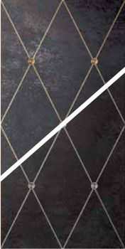 Petracers Ad Maiora декор Rhombus Oro Su Nero, Fregio Oro 50*100