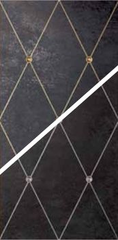 Petracers Ad Maiora декор Rhombus Platino Su Nero, Fregio Platino Con Swarovski 50*100