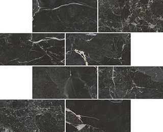 Vitra Marmori мозаика Кирпичная Кладка Сан Лорен Черный Лаппато R9 Ректификат 7*14