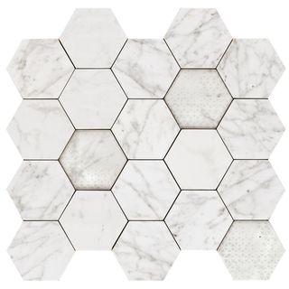 Piemme Majestic мозаика Hexagon Apuanian White Lev  35*38