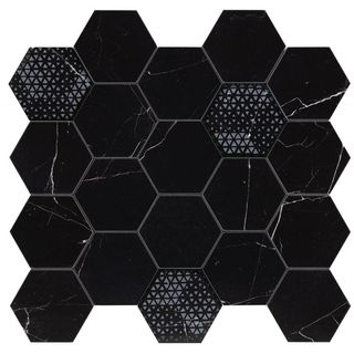 Piemme Majestic мозаика Hexagon Royal Nero Lev 35*38