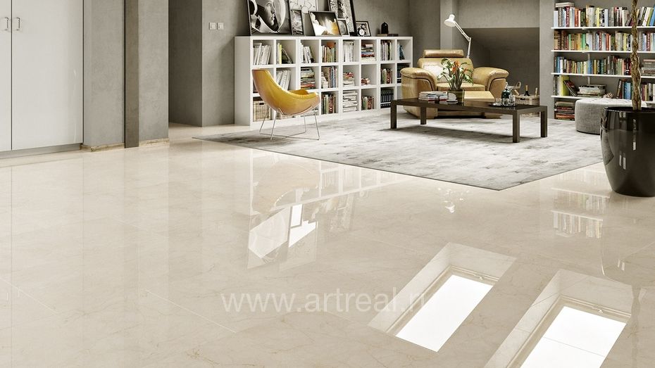 Керамогранит QUA Granite Marfil Rosso в интерьере