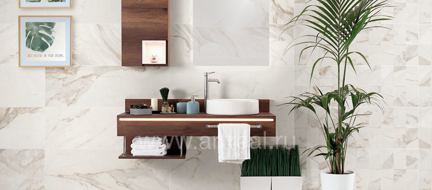 Керамогранит Azteca Calacatta Gold в интерьере