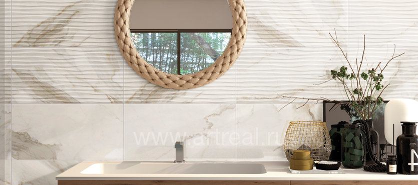 Керамогранит Azteca Calacatta Gold в интерьере