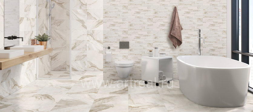 Керамогранит Azteca Calacatta Gold в интерьере