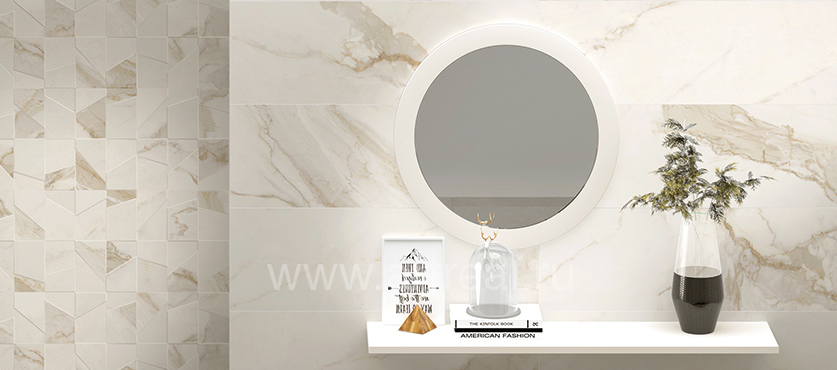 Керамогранит Azteca Calacatta Gold в интерьере